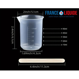 bécher gradué à bec 50ml + spatule